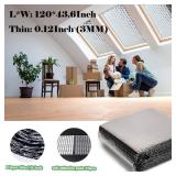 MRPAPA Double-Sided Radiant Barrier Insulation Roll (43.6" x10Ft) - 95 Reflective Aluminum Foil Bubble Wrap, B2 Fireproof Window Insulation for AtticGarageRV, Thermal Shield to Block Heat and Cold - R