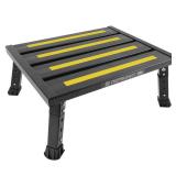 DEPSUNNY Adjustable Height Aluminum RV Step, Stable Foldable Platform Step Stool, Supports Up to 1,000 lb, Non-Slip Rubber Feet and Platform Mat, Easy to Carry (Black) - Retail: $39
