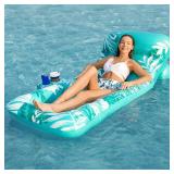 Jasonwell Inflatable Pool Float Adult - Pool Floaties Lounger Floats Floating Chair Raft with Adjustable Backrest Cup Holders Water Floaty Lake Lounge Tanning Floats Beach Party Toys for Adults - Reta