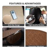 Linen Car Seat Covers Universal Comfortable Front Seat Covers for Car Accessories with Anti-Slip Bottom, Padded Car Interior Covers for Automotive, SUV, Truck, and Van (2Pcs Brown) - Retail: $17