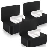 NOVWANG Baby Wipes Dispenser 3 Pack Wipe Holder with Lids, Keeps Wipes Fresh, Refillable Wipes Container with Sealing Design, Bathroom Tissues Wipes Case Box - Retail: $22