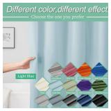Mrs Awesome Light Blue Shower Curtain Liner with 3 Magnets, 72x72 Premium Flexible Sturdy Plastic Shower Curtain for Bathroom Lightweight and Waterproof, Light Blue - Retail: $8