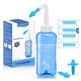 Neti Pot Sinus Rinse Kit, Sinus Rinse Bottle, Nose Wash Cleaner, Pressure Rinse Nasal Irrigation for Adult and Kid, 300ml Capacity Sinus Rinse Bottle and 40 Nasal Wash Salt Packets - Retail: $10