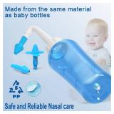 Neti Pot Sinus Rinse Kit, Sinus Rinse Bottle, Nose Wash Cleaner, Pressure Rinse Nasal Irrigation for Adult and Kid, 300ml Capacity Sinus Rinse Bottle and 40 Nasal Wash Salt Packets - Retail: $10