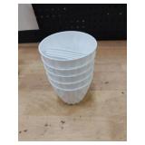 UOUZ 4 Inch Small Pots for Plants, 5 Pack Waffle Texture Small Plant Pots for Succulents, Plastic Planter with Drainage Holes and Saucers for Indoor Outdoor Plants, Flowers, Herbs, Seedlings, White - 