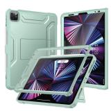 Soke Case for iPad Pro 11 Inch 2022202120202018iPad Air 5th4th Generation,Built-in Screen Protector - Support 2nd Apple Pencil Charging - Heavy Duty Rugged Protective Kickstand Case - Mint Green - Ret