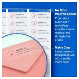 Avery Printable Address Labels with Sure Feed, 1 x 2-58", Matte Clear, 300 Blank Mailing Labels (18660) - Retail: $10