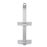 Two Tier Large Aluminum Shower Caddy with Clear Baskets White - Bath Bliss: Rustproof Hanging Organizer, Bathroom Rack