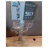 Two Tier Large Aluminum Shower Caddy with Clear Baskets White - Bath Bliss: Rustproof Hanging Organizer, Bathroom Rack