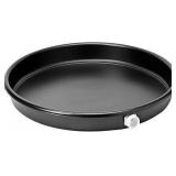 Everflow PWHP22 Plastic Water Heater Drain Pan with 1 in. - 1-1/2 in. PVC Fitting, 22 in. Diameter Black -