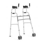 Medline Upright Aluminum Junior Folding Walker  Comfortable, Maneuverable, for Injury, Balance, Posture & Recovery - Retail: $87
