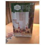 Set of 3 Light-up 3D Glitter Deer Family with 210 Warm White LED Christmas Lights  Holiday Time (Frame only) - Retail: $89