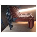 PVC Stackable Patio Lounge Chair Red - Room Essentials (Pack of 4) - Retail: $320