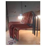 PVC Stackable Patio Lounge Chair Red - Room Essentials (Pack of 4) - Retail: $320