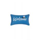 Welcome Lake Lumbar Outdoor Throw Pillow