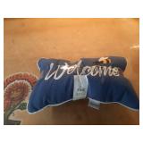 Welcome Lake Lumbar Outdoor Throw Pillow