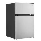 Vissani 3.1 cu. ft. 2-Door Mini Refrigerator in Stainless Steel with Freezer, ENERGY STAR - Retail: $229