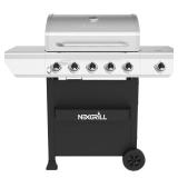 5-Burner Propane Gas Grill in Stainless Steel with Side Burner and Condiment Rack - Retail: $249