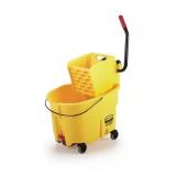 WaveBrake 35 Qt. 2.0 Side-Press Mop Bucket with Drain, Yellow - Retail: $96