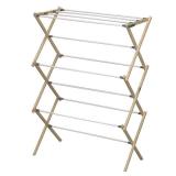 Household Essentials Pine Wood Foldable Drying Rack with 23.8  Drying Space - Retail: $69