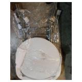 Pack of 2 ,Flash Furniture Elon 2.6  Round Plastic Folding Bar Height Table for Commercial Events  White - Retail: $150