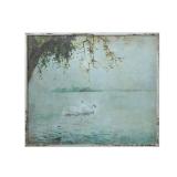 Creative Co-Op Swans on a Lake Distressed Wood Wall Art with Distressed Finish  Multicolor - Retail: $176