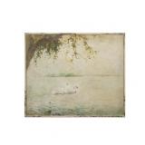 Creative Co-Op Swans on a Lake Distressed Wood Wall Art with Distressed Finish  Multicolor - Retail: $176