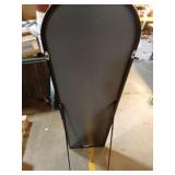 16 in. W x 59 in. H Aluminum Alloy Frame Black Arched Floor Mirror with Floor Stand and Wall Mounted Hooks - Retail: $60
