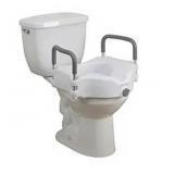 Drive Medical RTL12027RA 2-in-1 Raised Toilet Seat with Removable Padded Arms, Standard Seat