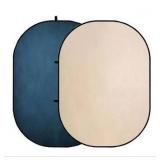 Kate Collapsible Backdrop Blue&Beige Pop Up Portable Backdrop 2-in-1 Panel Background for Photography, Parties, Portrait, Video, Podcast, 5x6.5ft