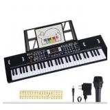 Keyboard Piano 61 Key Electric keyboard piano,portable digital piano w/Dual speaker Microphone Music Electronic Piano Birthday Christmas gifts for kids children