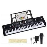 Keyboard Piano 61 Key Electric keyboard piano,portable digital piano w/Dual speaker Microphone Music Electronic Piano Birthday Christmas gifts for kids children