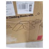 Foam Climbing Blocks with Ball Pit Designed for Toddlers Aged 1-3 -Great for Indoor Crawling, Inside Foam Playground Set for Little Ones to Active Playing -(Balls NOT Included) Grey