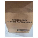 AJM AJMPP6GRE Green Label Paper Plates, Microwavable, 9\" Diameter (12 Pack of 100