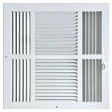 14\"x 14\" (Duct Opening Size) 4-Way Stamped Face Steel Ceiling/sidewall Air Supply Register - Vent Cover - Actual Outside Dimension 15.75\" X 15.75 pack of 3