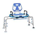 Sliding Shower Chair Swivel Tub Transfer Bench with Backrest with Non Slip Suction Cups 400lbs Weight Capacity Adjustable Height Shower Seat for Elderly Disabled Bathing Inside Shower