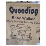 (White)Quocdiog Baby Walker,Foldable Multi-Function Anti-Rollover Toddler Walker,