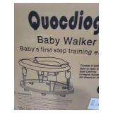Quocdiog Baby Walker,Foldable Multi-Function Anti-Rollover Toddler Walker,Suitable for All Terrains for Babies Boys and Girls 6-18Months 9 Heights Adjustable(Black