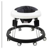 Quocdiog Baby Walker,Foldable Multi-Function Anti-Rollover Toddler Walker,Suitable for All Terrains for Babies Boys and Girls 6-18Months 9 Heights Adjustable(Black)