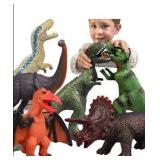 6 Piece Jumbo Dinosaur Toys for Kids 3-5 and Toddlers, Large Soft Dinosaur Toys for Lovers - Perfect Party Favors, Birthday Gifts