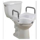 Drive Medical RTL12027RA 2-in-1 Raised Toilet Seat with Removable Padded Arms, Standard Seat