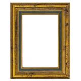 ArtXO Green Gold Ornate Wooden Picture Frames for Canvas, Art Panels, Paintings and Artwork - Corner Ornaments A3 Frame without Acrylic Glass and Backing