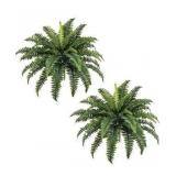 35\" Ferns Artificial Bush Plants Large, 2 Artificial Boston Ferns with 39 Fronds for Outdoors Home Decor