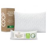 Coop Home Goods Original Adjustable Pillow, Queen Size Bed Pillows for Sleeping, Cross Cut Memory Foam Pillows - Medium Firm Back, Stomach and Side Sleeper Pillow, CertiPUR-US/GREENGUARD Gold