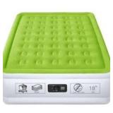 Full Size Air Mattress with Built in Pump Raised Double Blow up Bed Inflatable Camping Airbed Electric 18 Inch