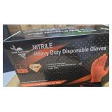 Black/Green/Orange Heavy Duty Nitrile Gloves 8 mil, 9.05â³ Mechanic Gloves Disposable L , Diamond Grip, Puncture Resistant