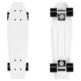 Retrospec Quip Mini Cruiser Skateboard 22.5\" Classic Retro Plastic Cruiser Complete Skateboard with ABEC 7 Bearings and PU Wheels Compact Board w/Grippy, Molded Waffle Deck