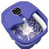 HOSPAN Collapsible Foot Spa Electric Rotary Massage, Foot Bath with Heat, Bubble, Remote, and 24 Motorized Shiatsu Massage Balls. Pedicure Foot Spa for Feet Stress Relief - FS02A