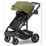 newyoo Bassinet Stroller for Newborn, Nestro 516M, Baby/Infant Strollers w Convertible/Reversible Seat & Cup Holder, Coches para Bebes, 2-in-1 Rear-Facing Pram, One-Hand Quick Fold, Green