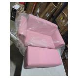 Costzon Kids Couch with Footstool, 2 in 1 Double Seat Children